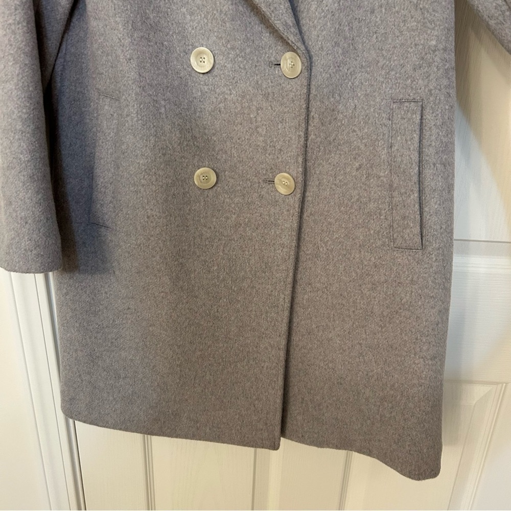 LOFT Wool Blend Double Breasted Coat in Light Gray Size XSP - Picture 6 of 10
